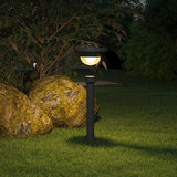 Grey Bowl Shaped Solar Bollard Lights