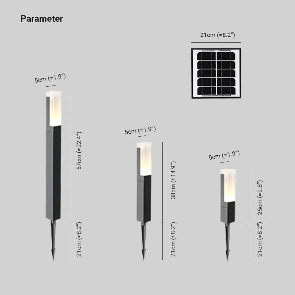 Modern Square Led Solar Bollard Lights