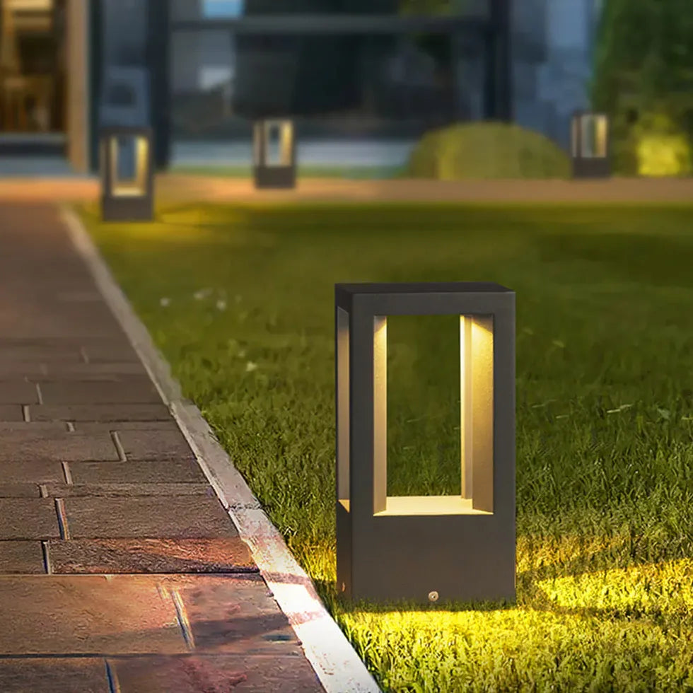 Rectangular with Sensor Garden Bollard Lights