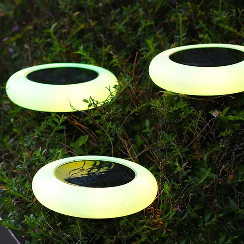 White Ring RGB Solar Ground Outdoor Lights