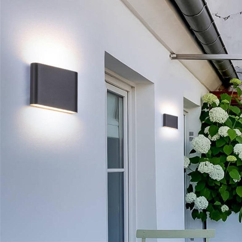 Black Rectangular Waterproof LED Outdoor Wall Light