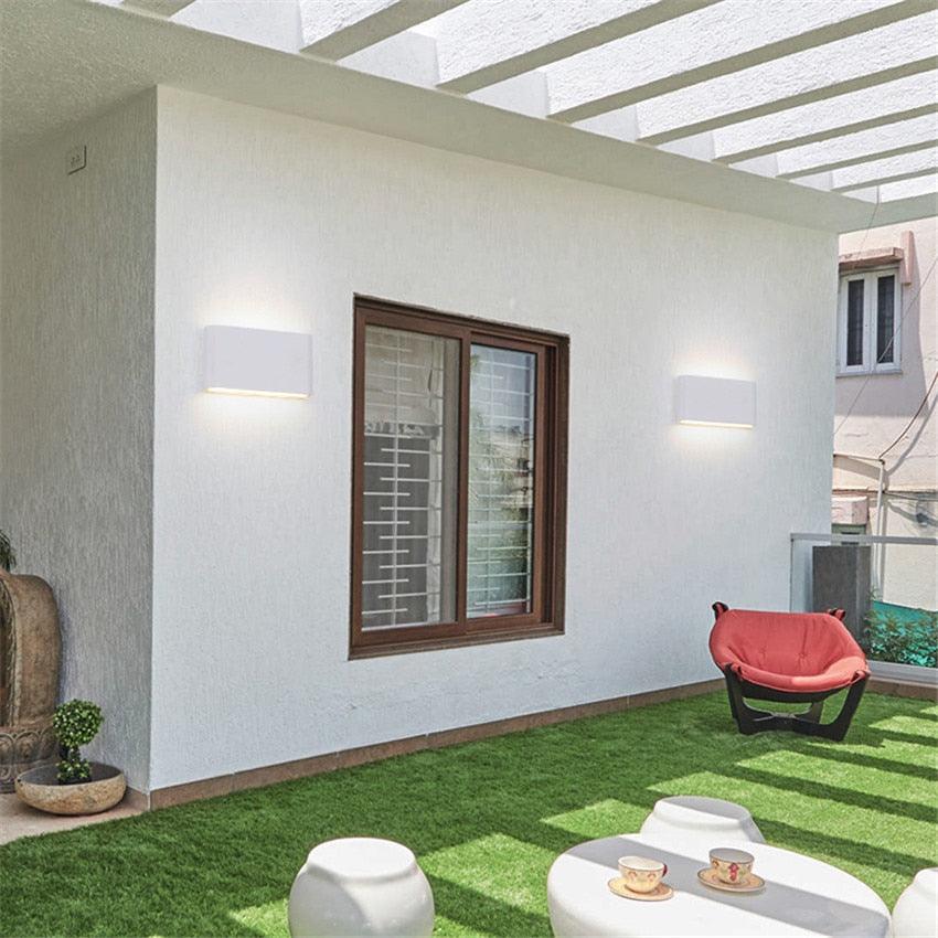 Black Rectangular Waterproof LED Outdoor Wall Light