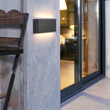 Black Rectangular Waterproof LED Outdoor Wall Light