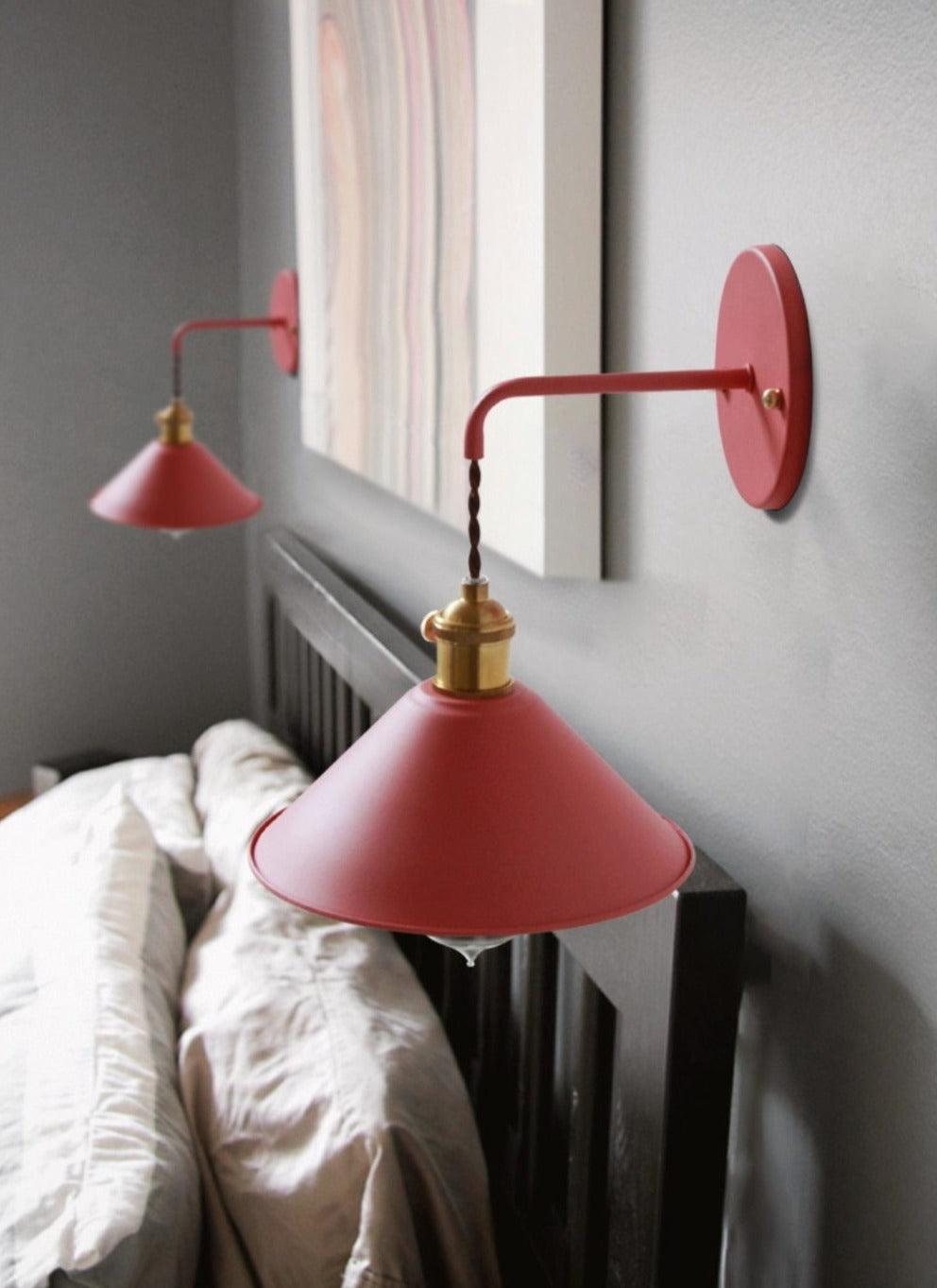 Colorful Curved Cone Retro Wall Lamp