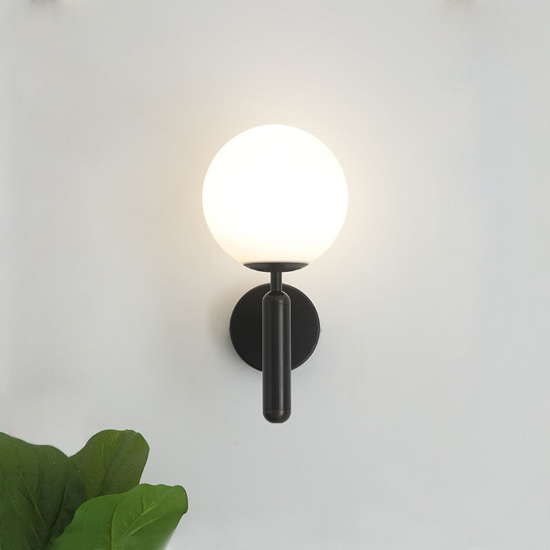 Modern Glass Globe Wall Light