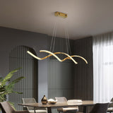 Modern Golden Spiral Linear Pendant Light