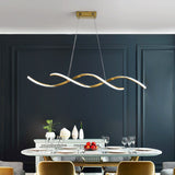 Modern Golden Spiral Linear Pendant Light