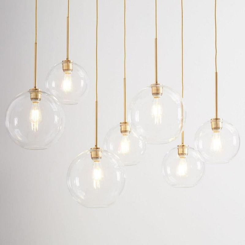 Gradient Glass Sphere Pendant Light for Dining Room