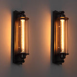 Warm Light Black Tube Retro Wall Lamp