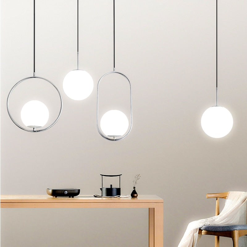 Nordic Simple Ring Glass Pendant Lights