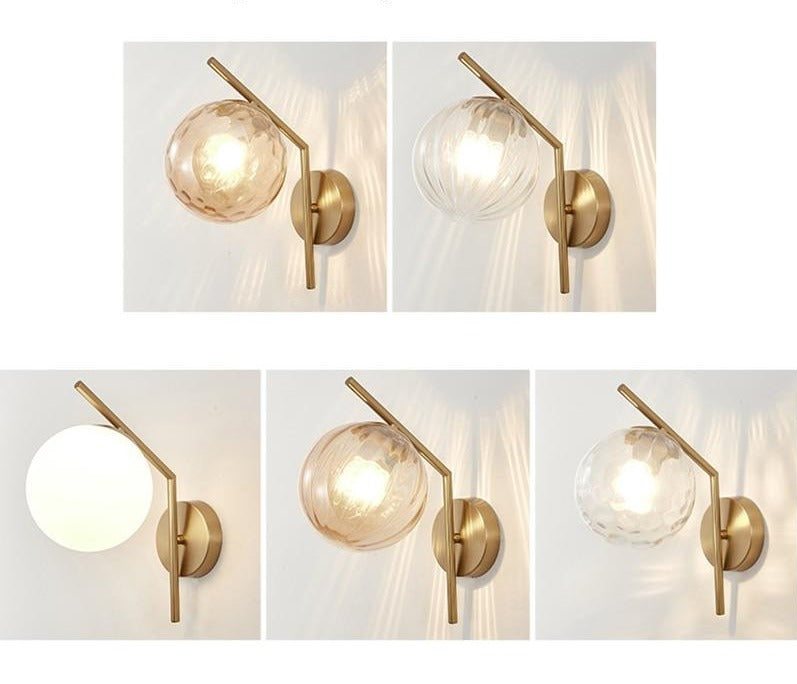 Modern Metal Glass Ball Wall Light