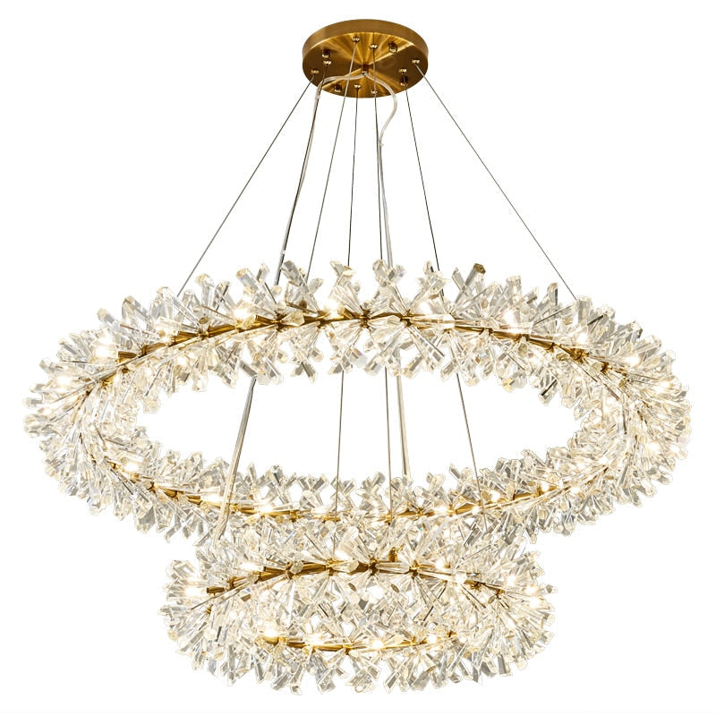 Multi-Layered Luxury Transparent Crystal Chandelier