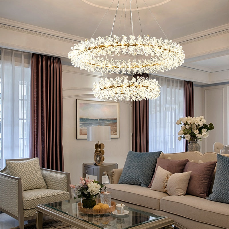 Multi-Layered Luxury Transparent Crystal Chandelier