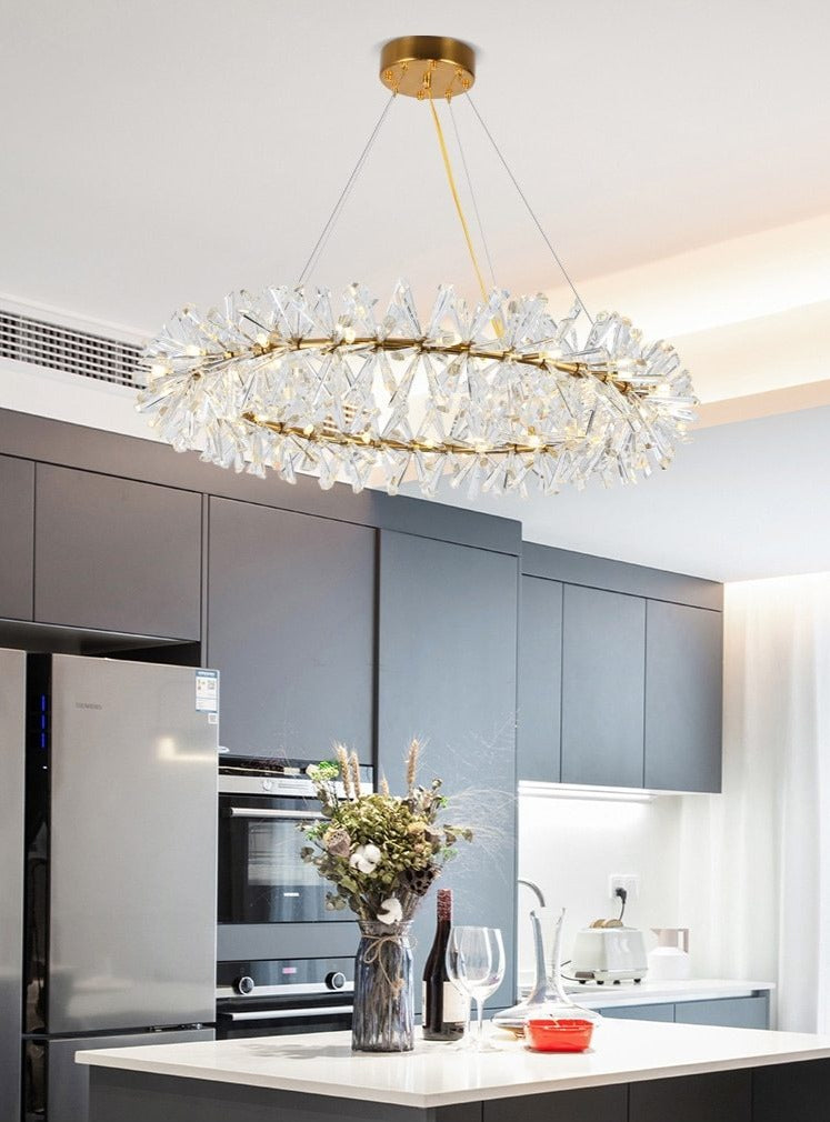 Multi-Layered Luxury Transparent Crystal Chandelier