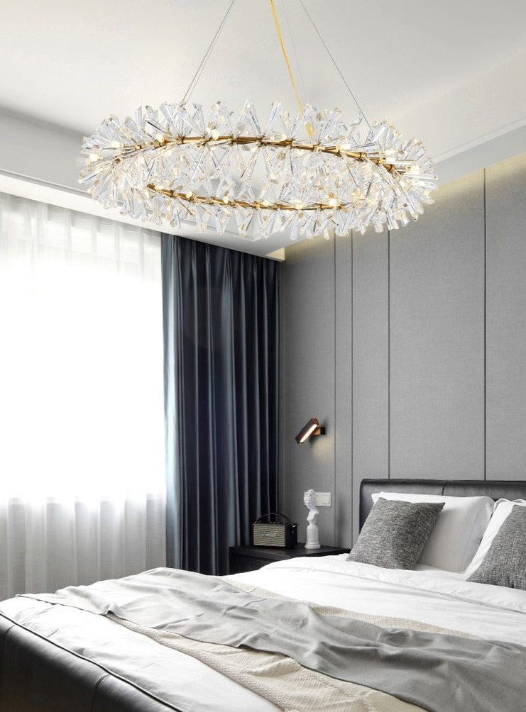 Multi-Layered Luxury Transparent Crystal Chandelier