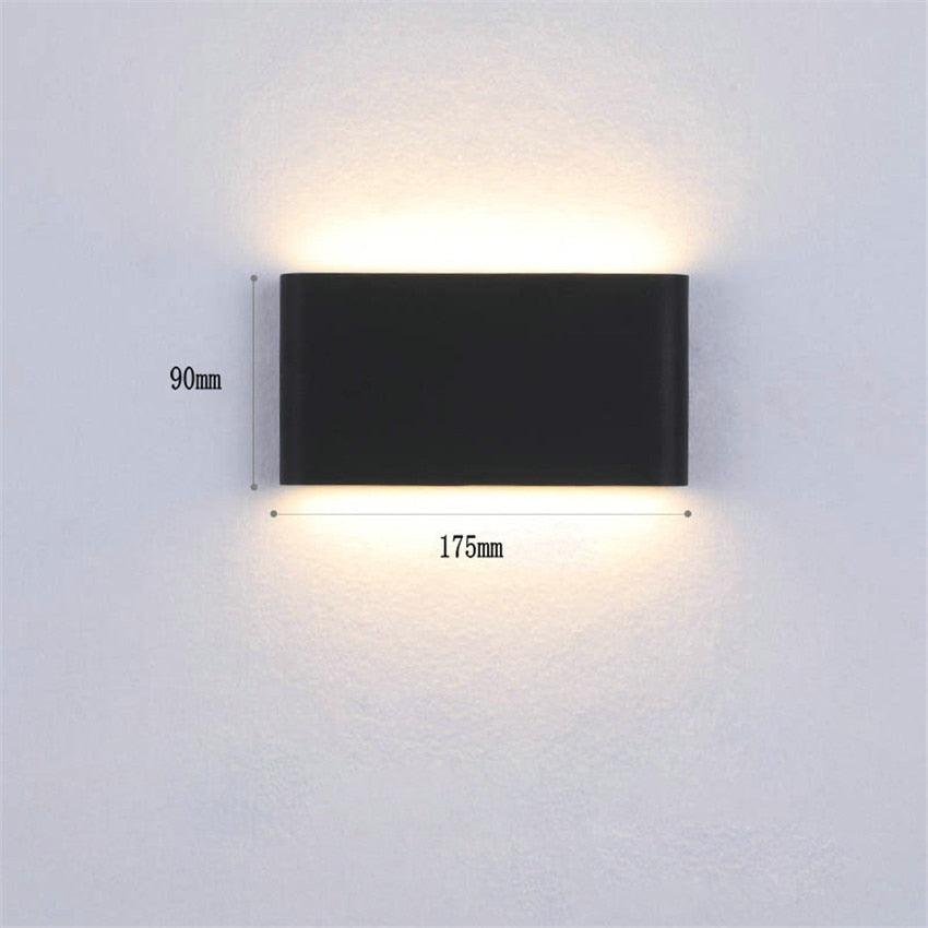 Black Rectangular Waterproof LED Outdoor Wall Light