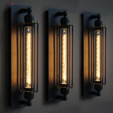 Warm Light Black Tube Retro Wall Lamp