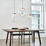 Post Modern Jute Rope Multi Light Glass Pendant