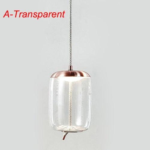 Post Modern Jute Rope Multi Light Glass Pendant