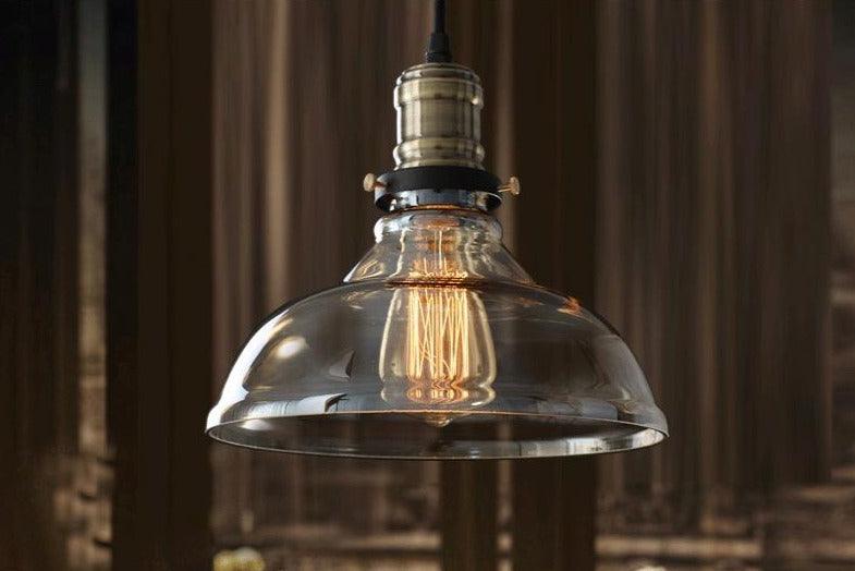 Vintage Clear Glass Light Pendant for Cafe