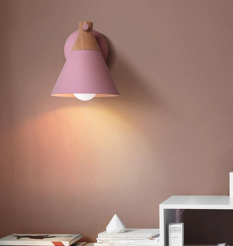 Wooden Macaron Wall Light for Bedroom