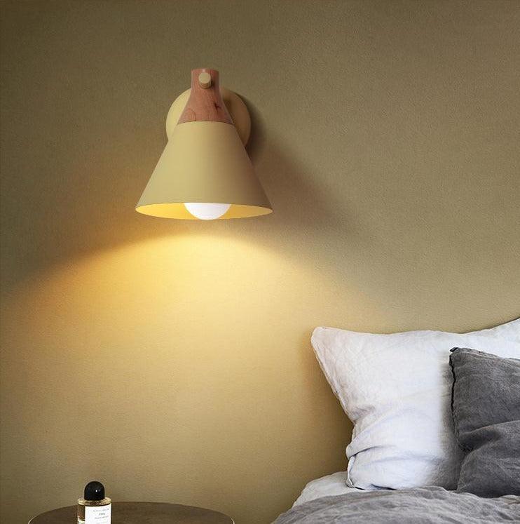 Wooden Macaron Wall Light for Bedroom
