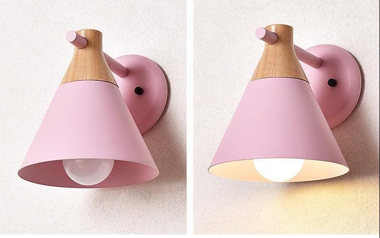 Wooden Macaron Wall Light for Bedroom