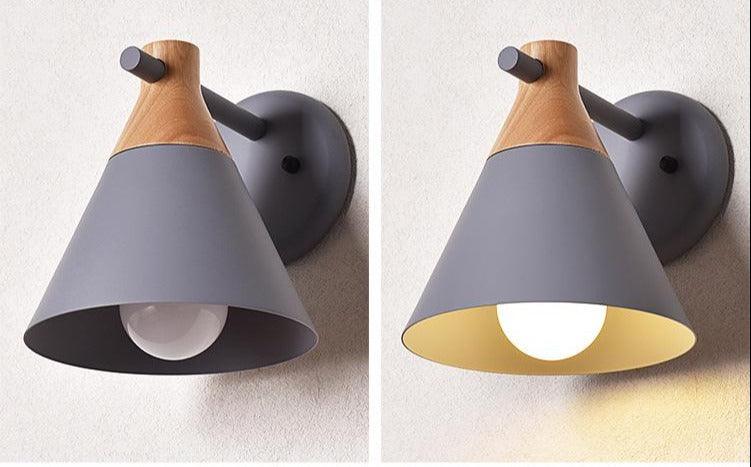 Wooden Macaron Wall Light for Bedroom