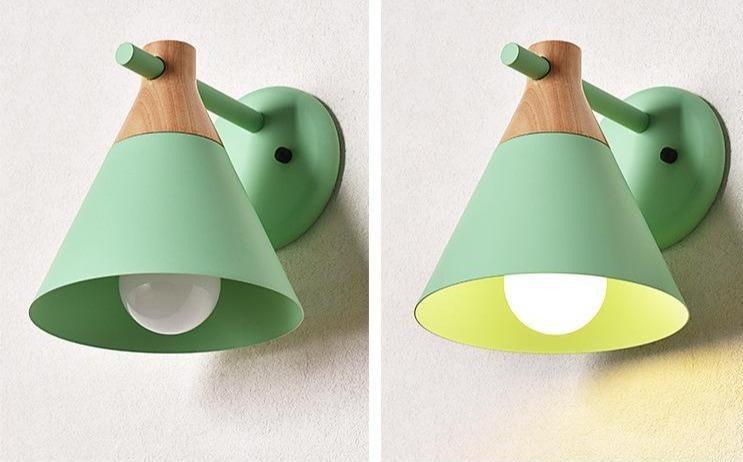 Wooden Macaron Wall Light for Bedroom