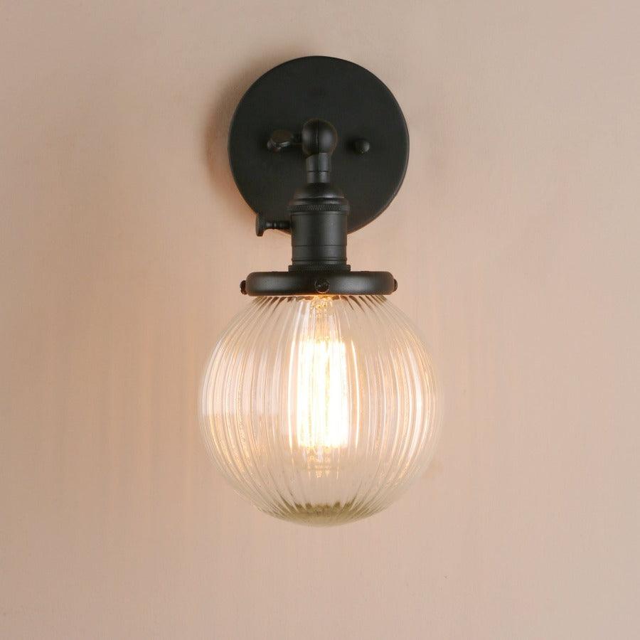 Metal Texture Glass Ball Design Wall Lamp