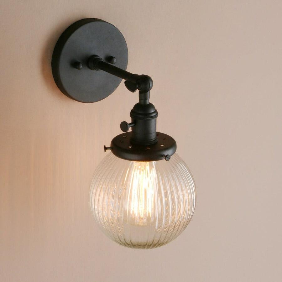 Metal Texture Glass Ball Design Wall Lamp