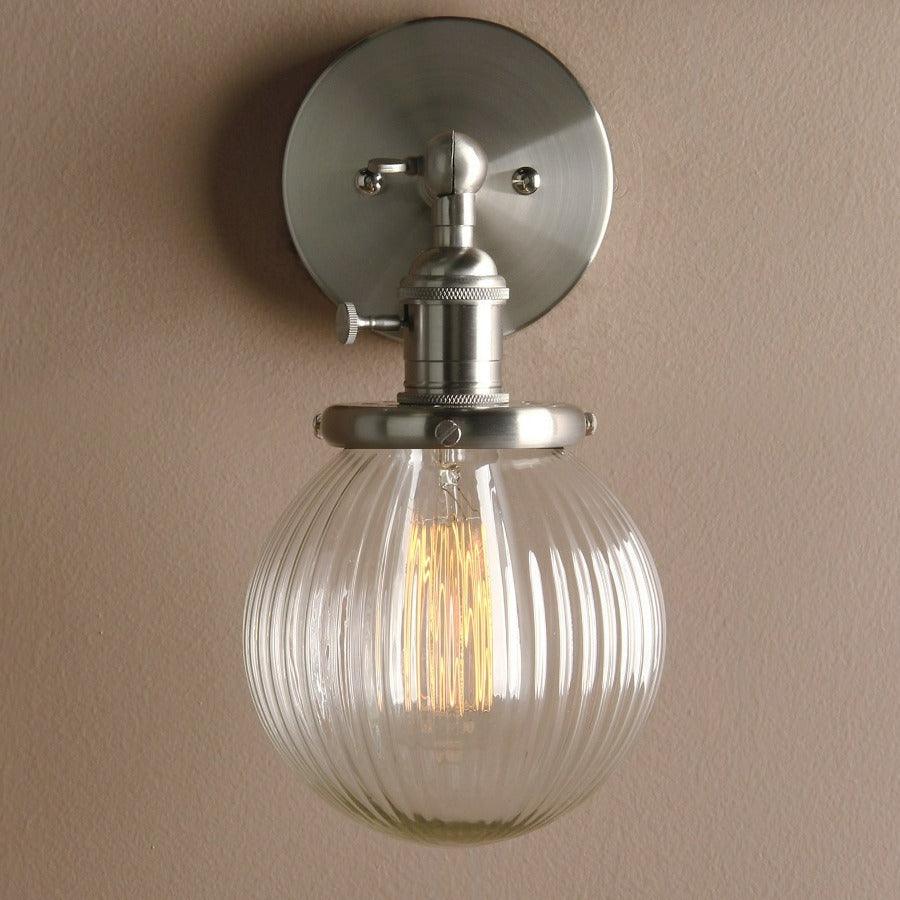 Metal Texture Glass Ball Design Wall Lamp