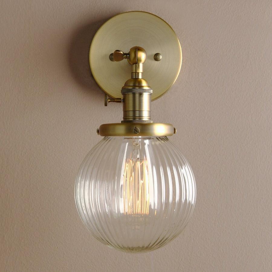 Metal Texture Glass Ball Design Wall Lamp