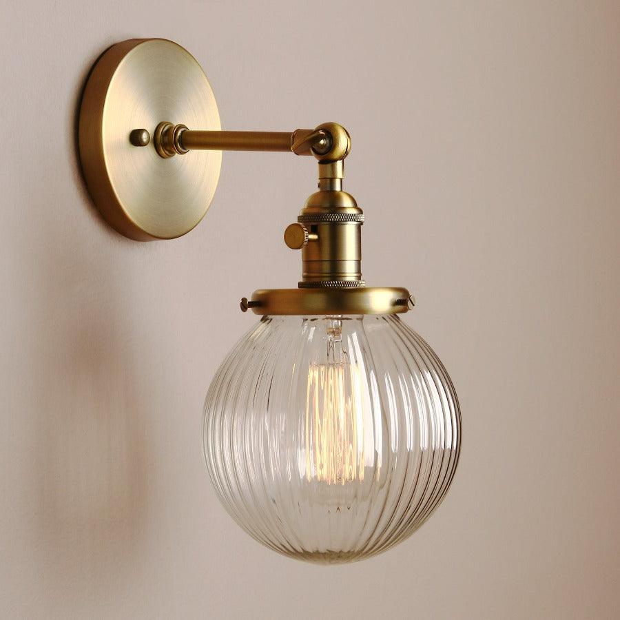 Metal Texture Glass Ball Design Wall Lamp