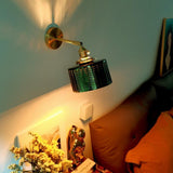 Vintage Bedroom Wall Lights with Brass and Glass