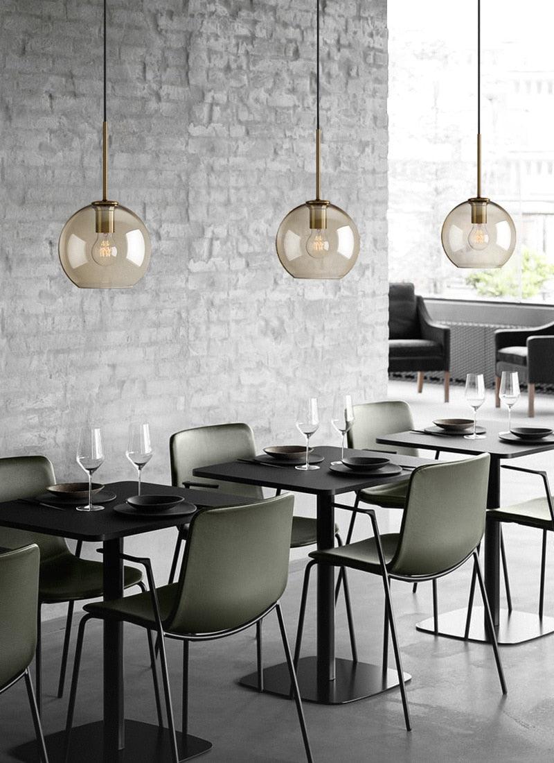Minimalist Round Single Glass Pendant Lights