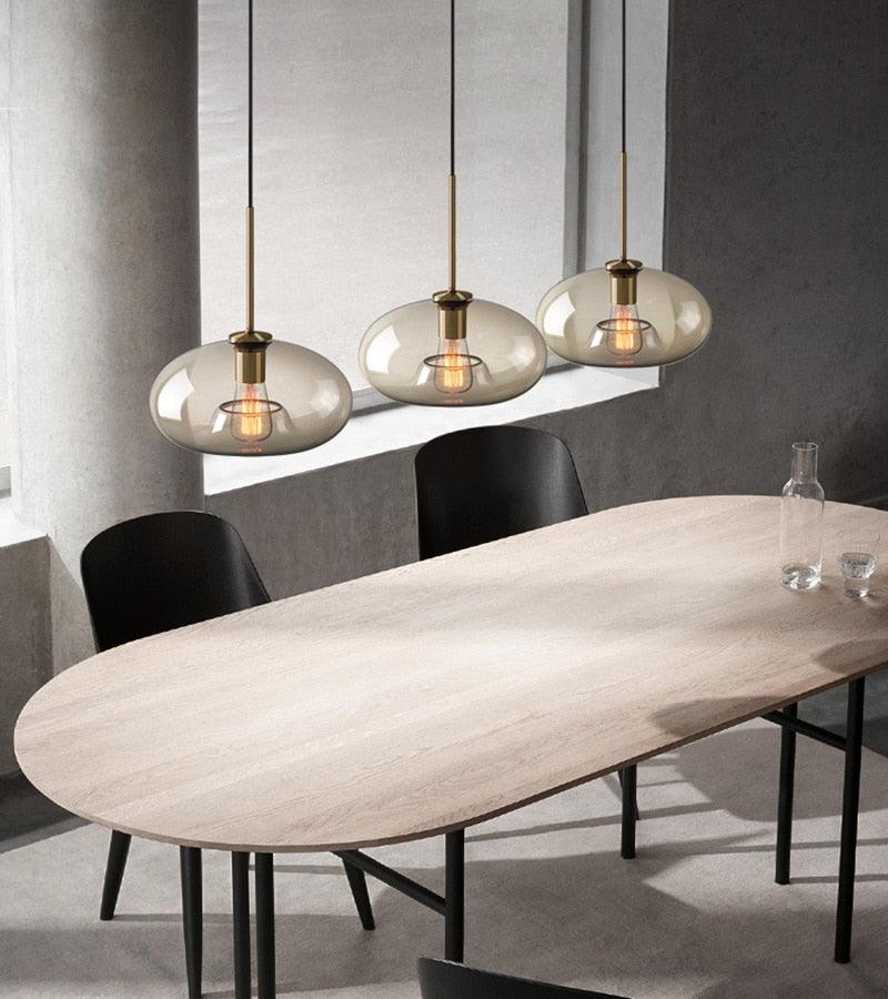 Minimalist Round Single Glass Pendant Lights