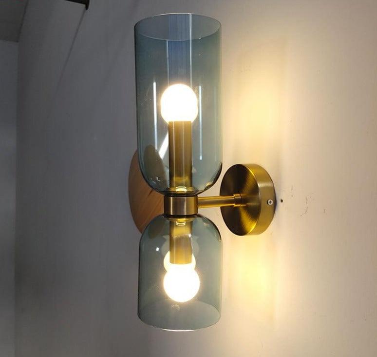 Brass and Glass Up and Down Wall Lighting