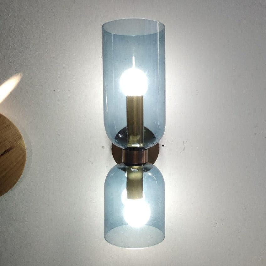 Brass and Glass Up and Down Wall Lighting