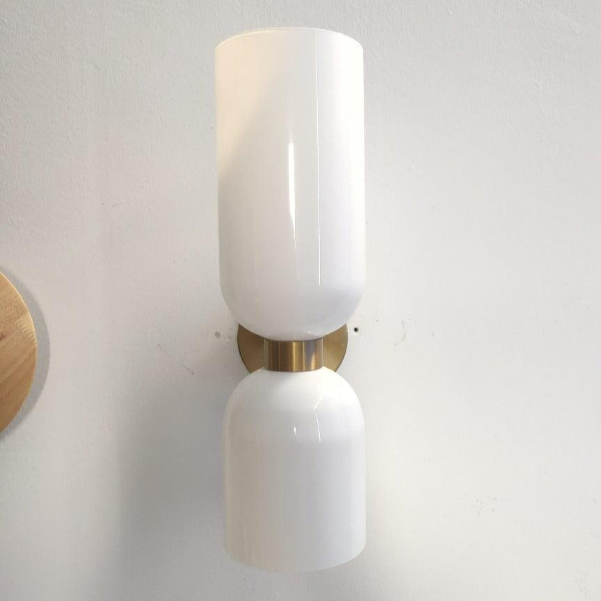 Brass and Glass Up and Down Wall Lighting