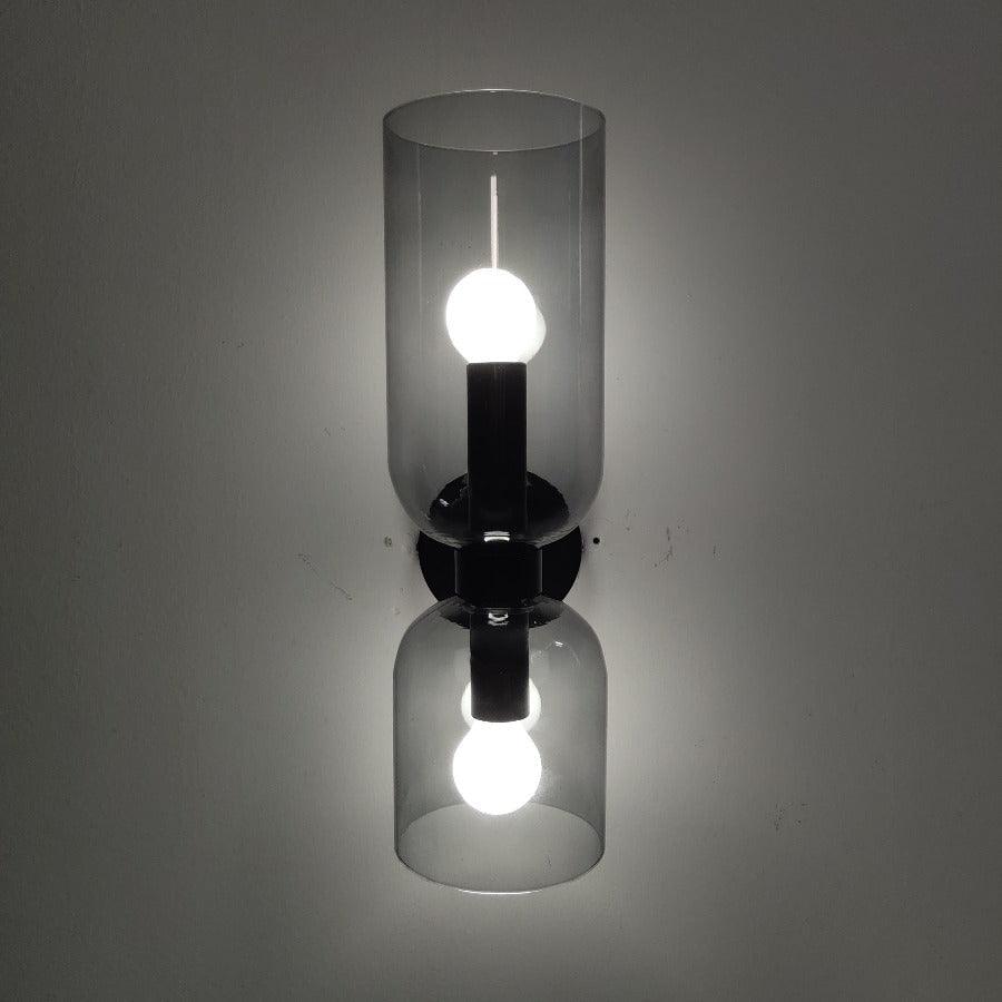 Brass and Glass Up and Down Wall Lighting