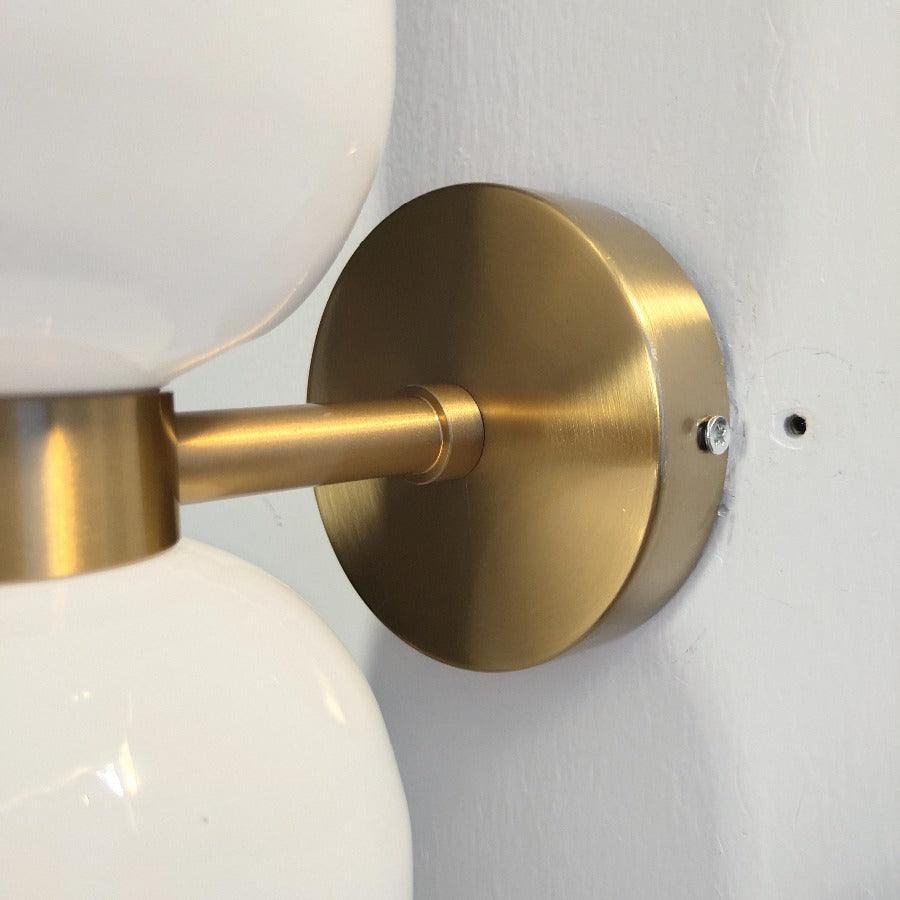 Brass and Glass Up and Down Wall Lighting