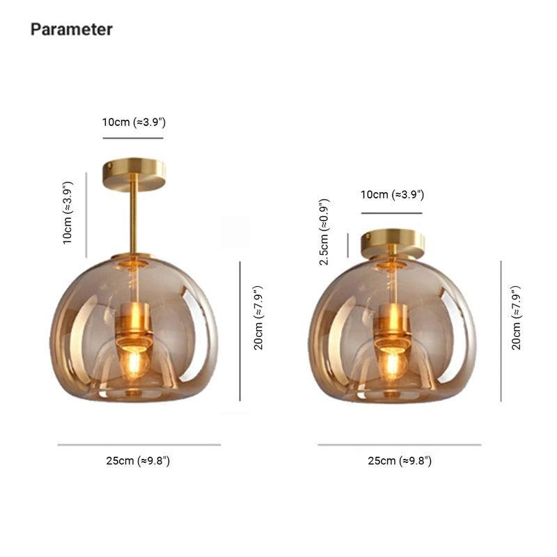 Nordic Glass Semi Flush Mount Ceiling Light for Hallway
