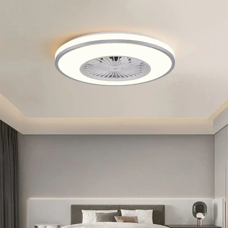 Round Dual-Tone Ceiling Fan with Light