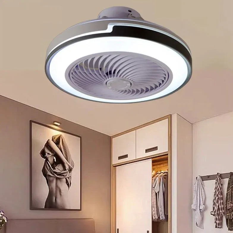 Dual-Tone Round Ceiling Fan with Light