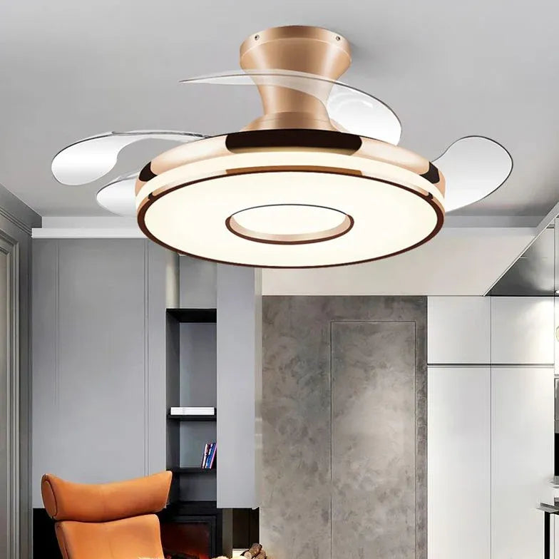 Transparent Ceiling Fan with Light Modern