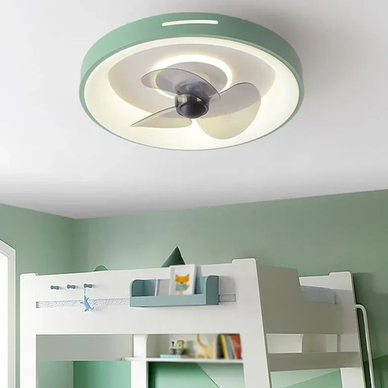 Square Three-Blade Ceiling Fan with Light