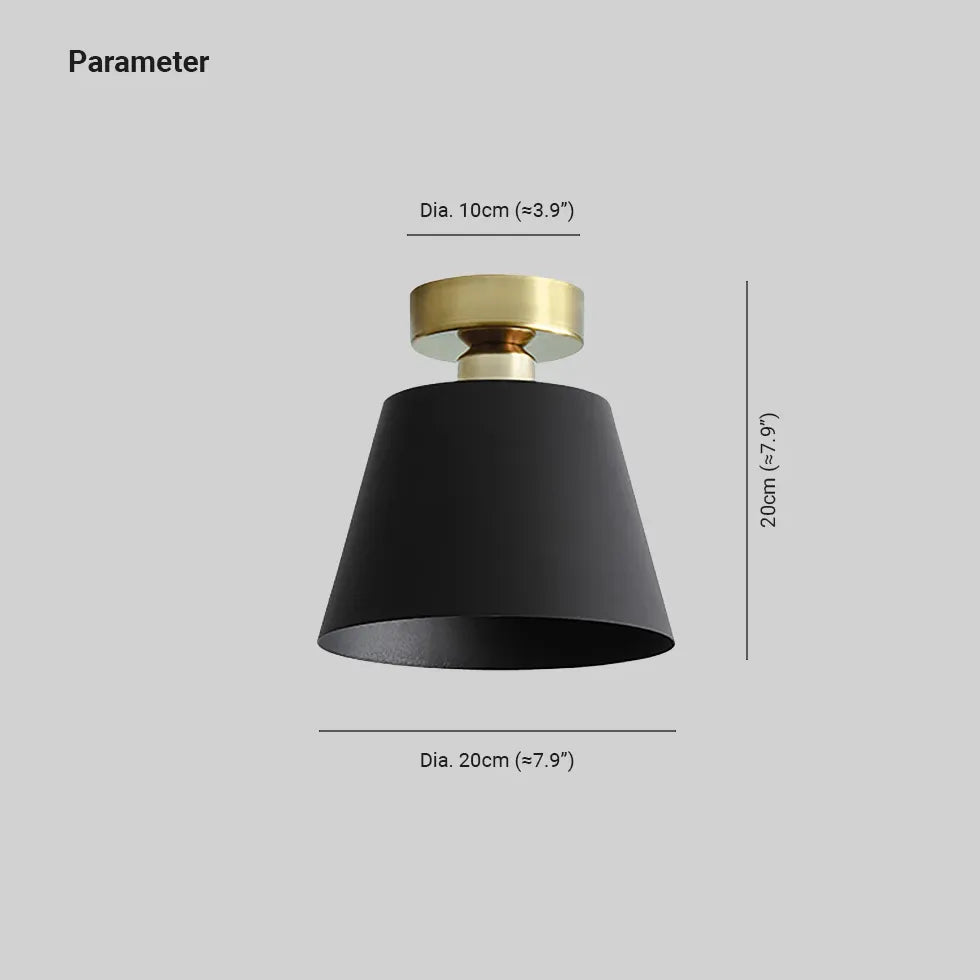 Conical Black for Hallway Vintage Ceiling Light