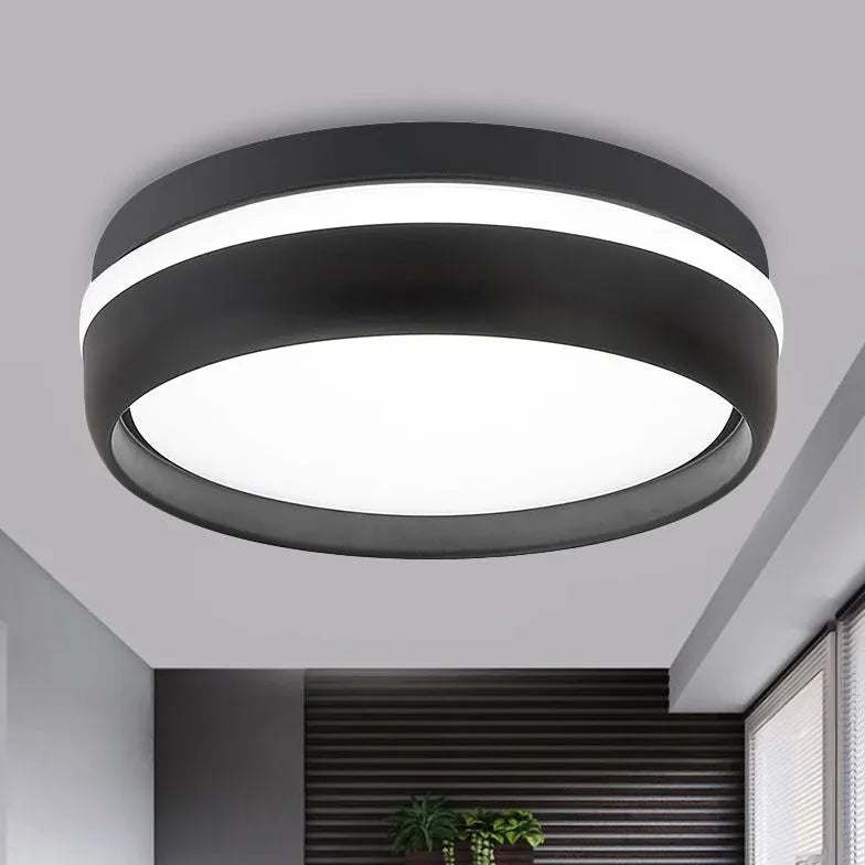 Round Dual-Tone Frame Ceiling Light for Hallway