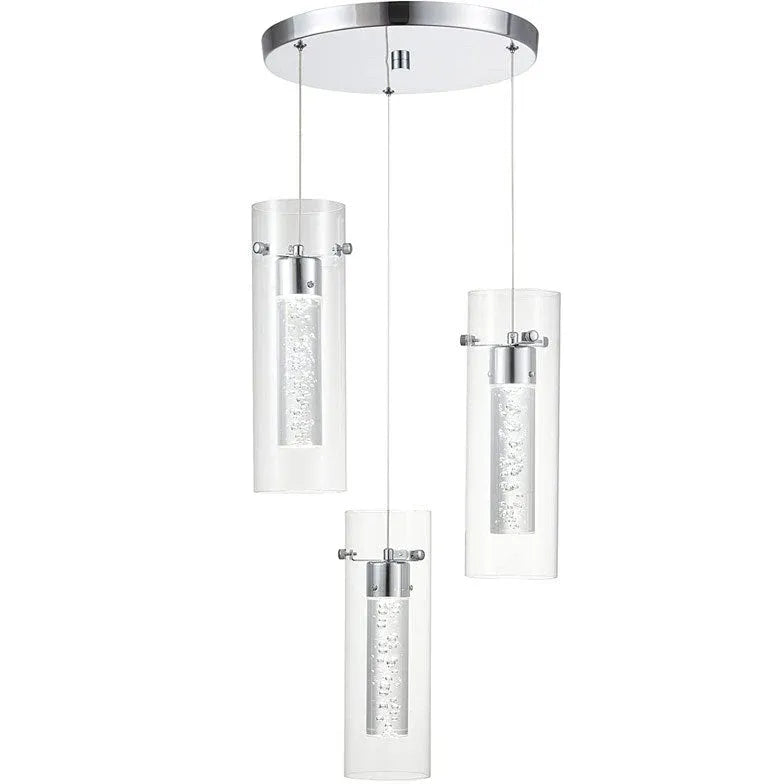 Transparent Long Cylinder Glass Pendant Light